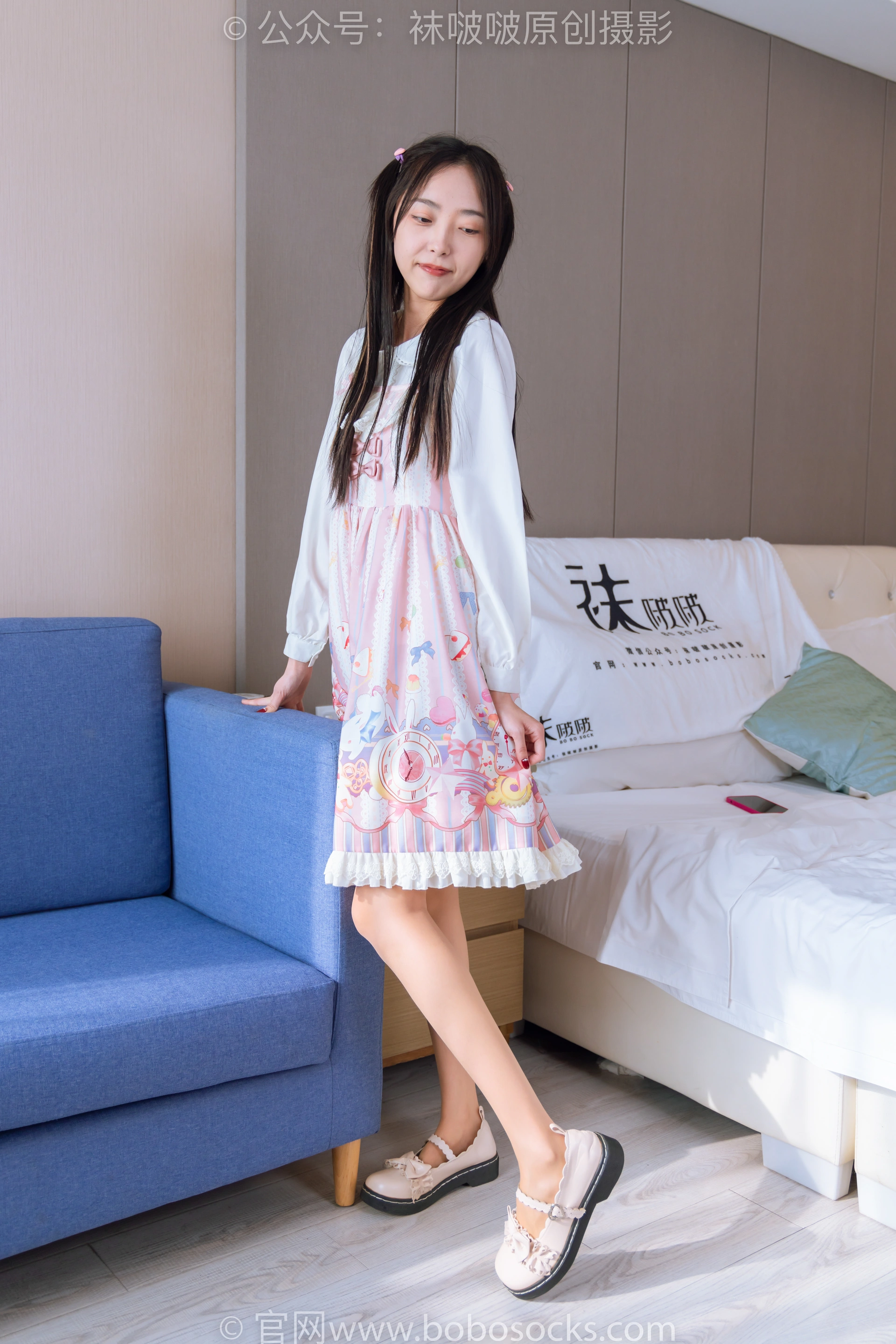 [BoBoSocks袜啵啵]NO.187 稚予-Lolita裙、白皮鞋、肉丝（脚尖透明款） 1